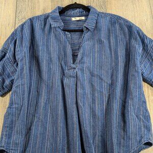 Madewell Blue Striped Blouse